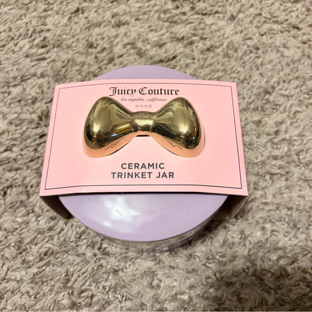 Juicy Couture Lavender Trinket Jar with Gold Bow